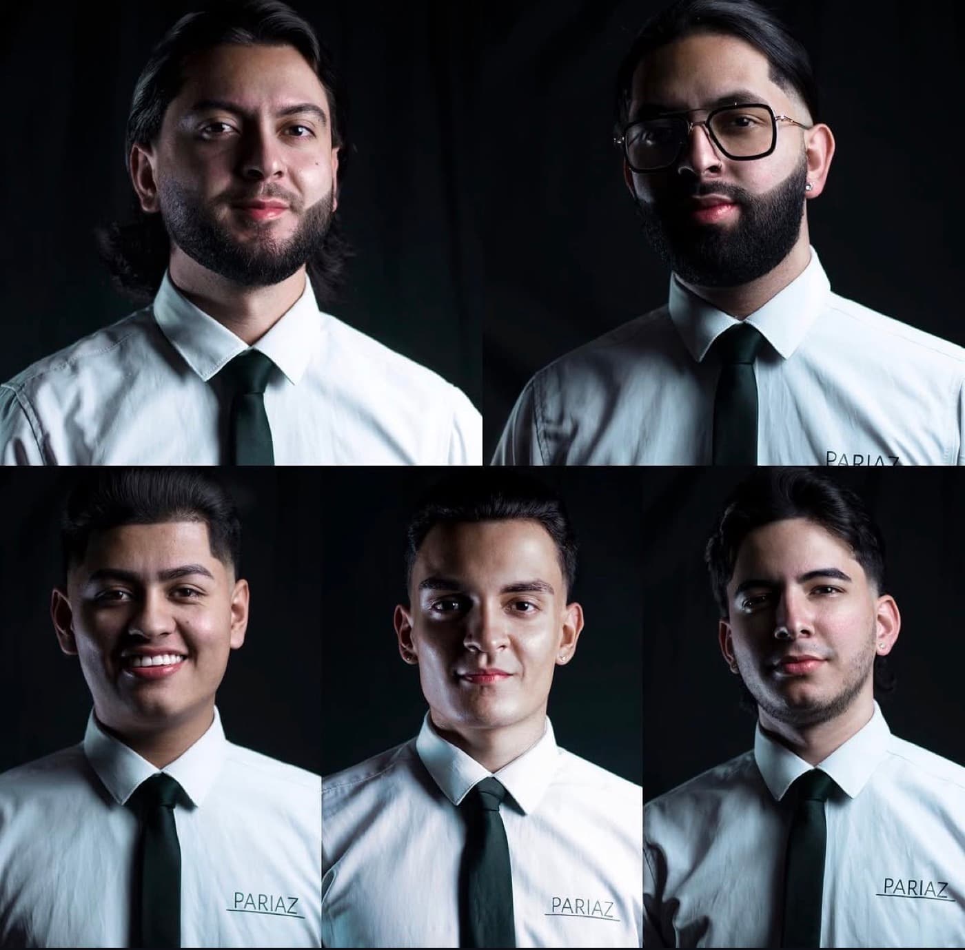 Retratos del equipo de barberos de Pariaz